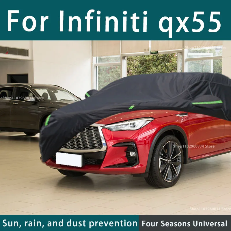 

For Infiniti QX55 210T Full Car Covers Outdoor Uv Sun Protection Dust Rain Snow Protective Car Cover Auto Black Cover