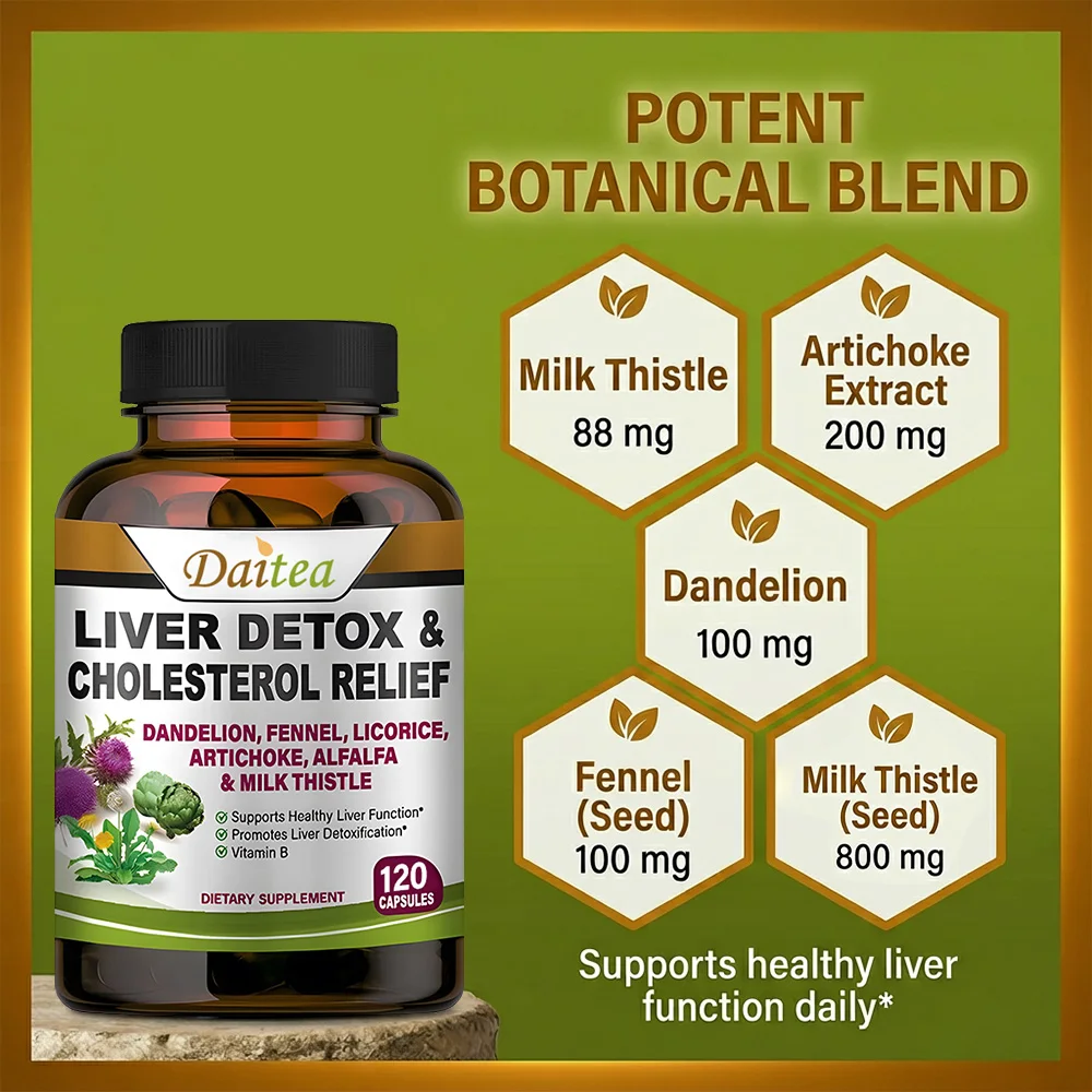 Liver Detox Capsules, Healthy Liver Function for Men and Women, Natural Detox Cleanse for Liver - Support Immune Boost