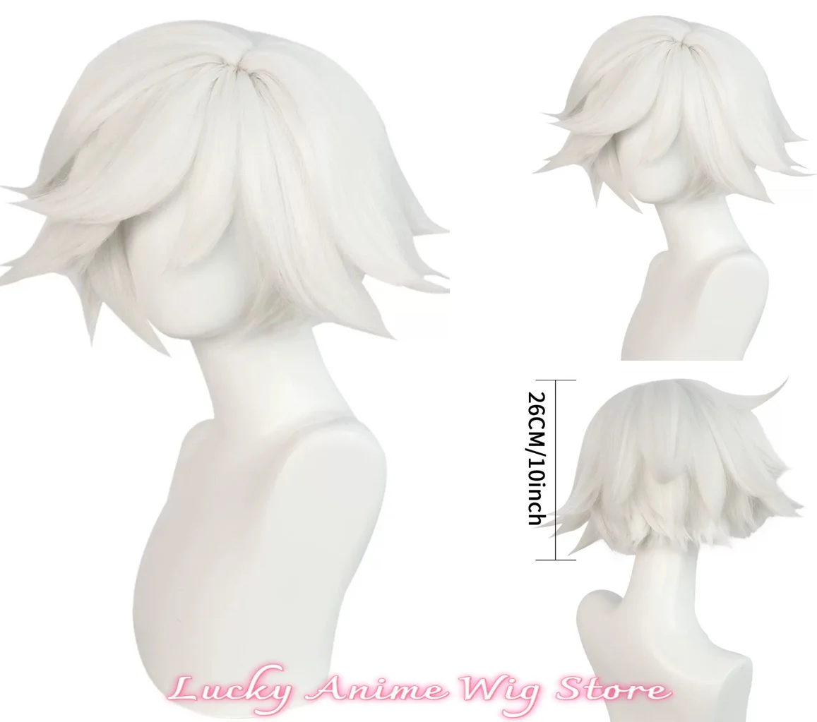 Hotel Cosplay Angel Dust Wig Anime game Halloween party white short wig heat-resistant synthetic wig