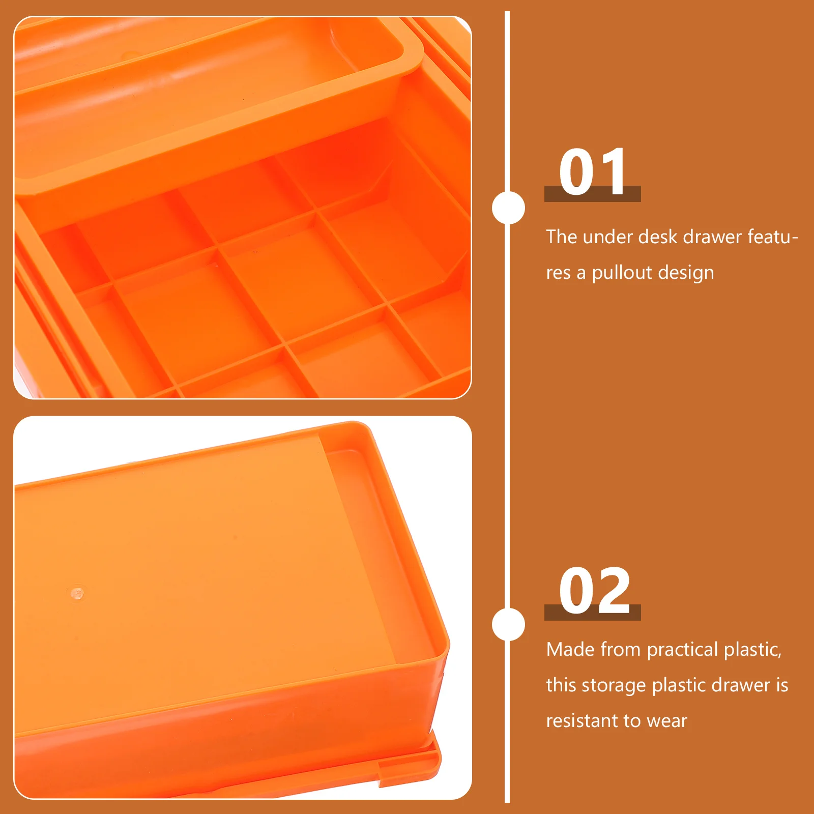 Under Desk Drawer Storage Box Three Tier Desktop Cabinet Storage for Office Supplies Craft Tools Desk Organizer with Drawers