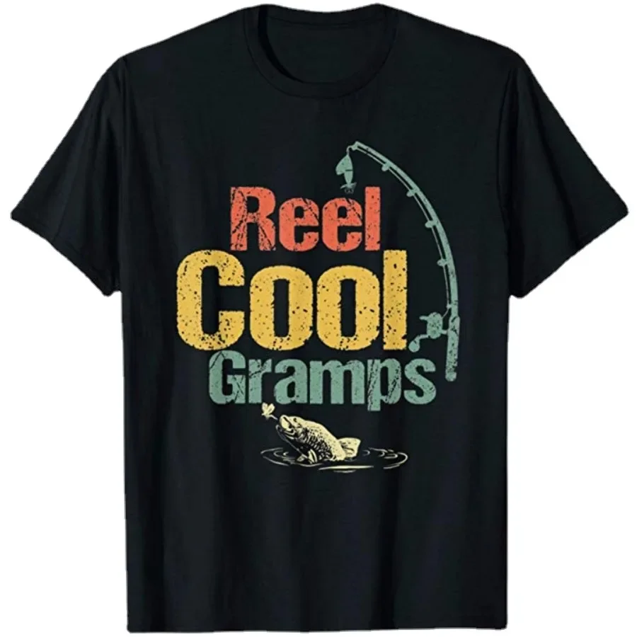 

Reel Cool Dad Shirt Funny Fishing Fathers Day T-Shirt Summer Cotton Short Sleeve O-Neck Men's T Shirt New S-3XL