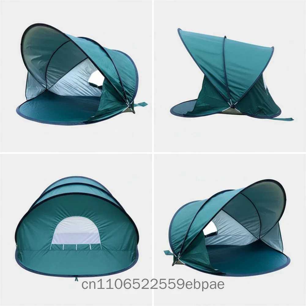 Quick Open Beach Lawn Tent Sun Protection Windproof Easy Fold Portable Outdoor Camping Picnic Backpacking Travel Fish view 6