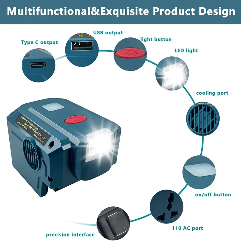 Imagem -04 - Gerador Portátil Modificado Inversor de Onda Senoidal Inversor da Bateria para Makita 18v a 110v 220v ac Saída 200w