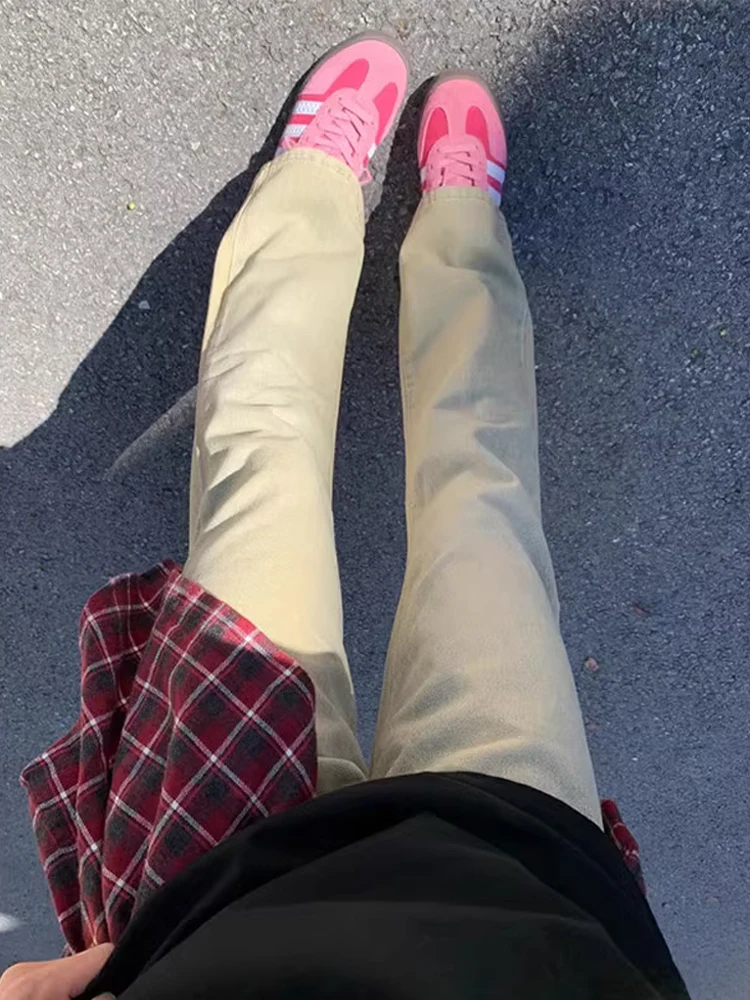 

American Retro High Waist Bell Bot Jeans Men's Trendy High Street Elastic Straight Leg Knife Slimming Pants