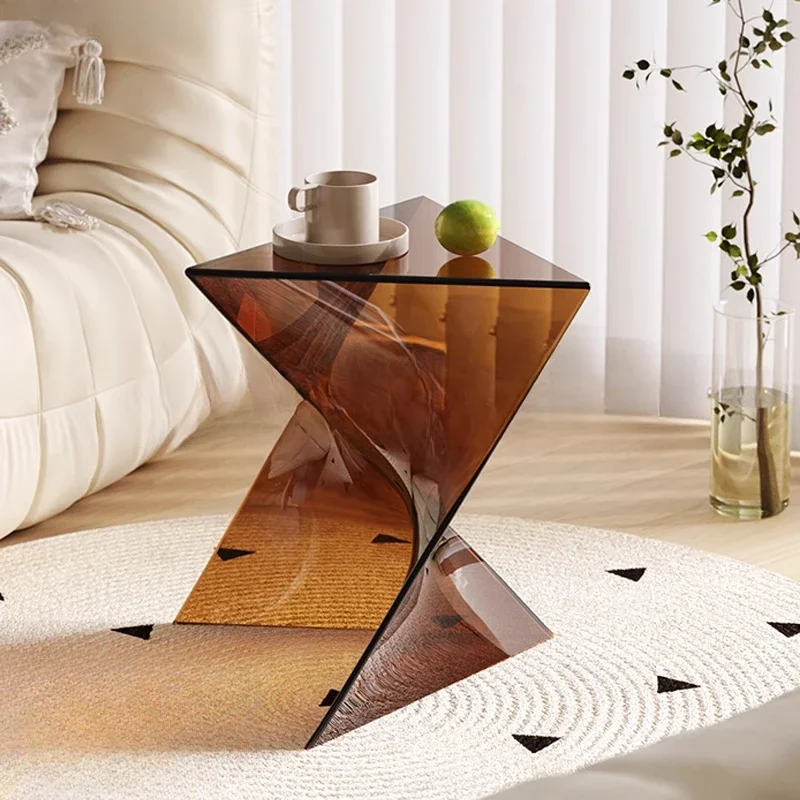 Cream wind edge few designer art acrylic bedside table creative transparent corner few bedroom bedside table