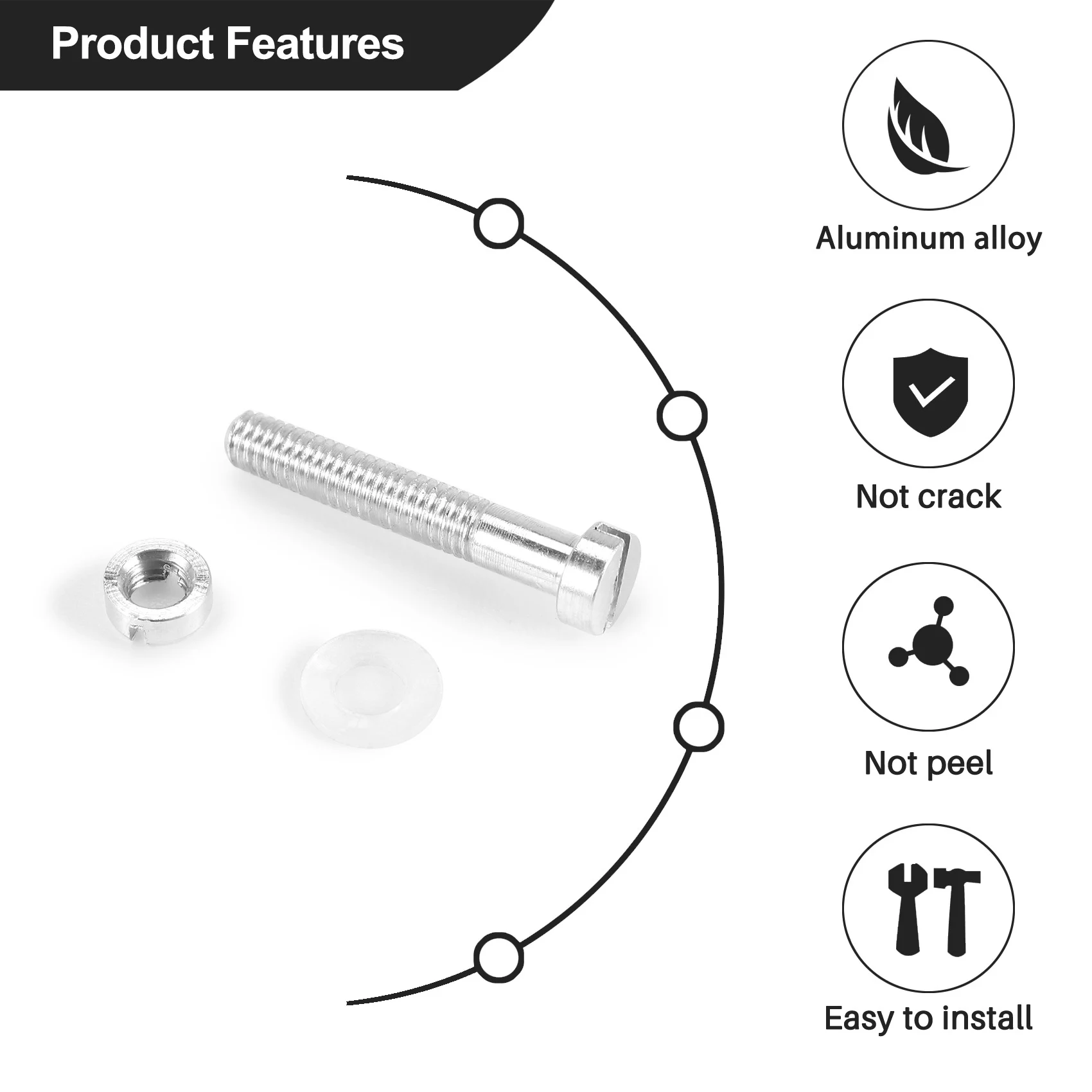 FEDI-5Pcs M2.5 Screws Bolt Nut Washers Set Turntable Headshell Cartridge Stylus Mounting Vinyl LP Record Player