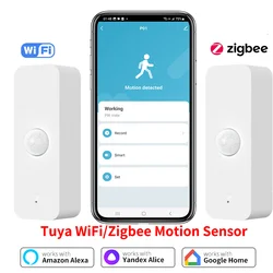 Tuya WiFi Zigbee PIR Motion Sensor Smart Home Human Body Infrared Detector with APP Remote Control Works with SmartLife Alexa