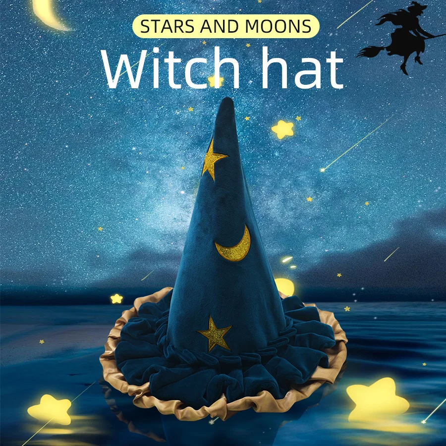 1pc Halloween Woman Witch Hat Costume Hat for Party Coseplay Masquerade Hat Festival Decoration Accessories Halloween Wizard