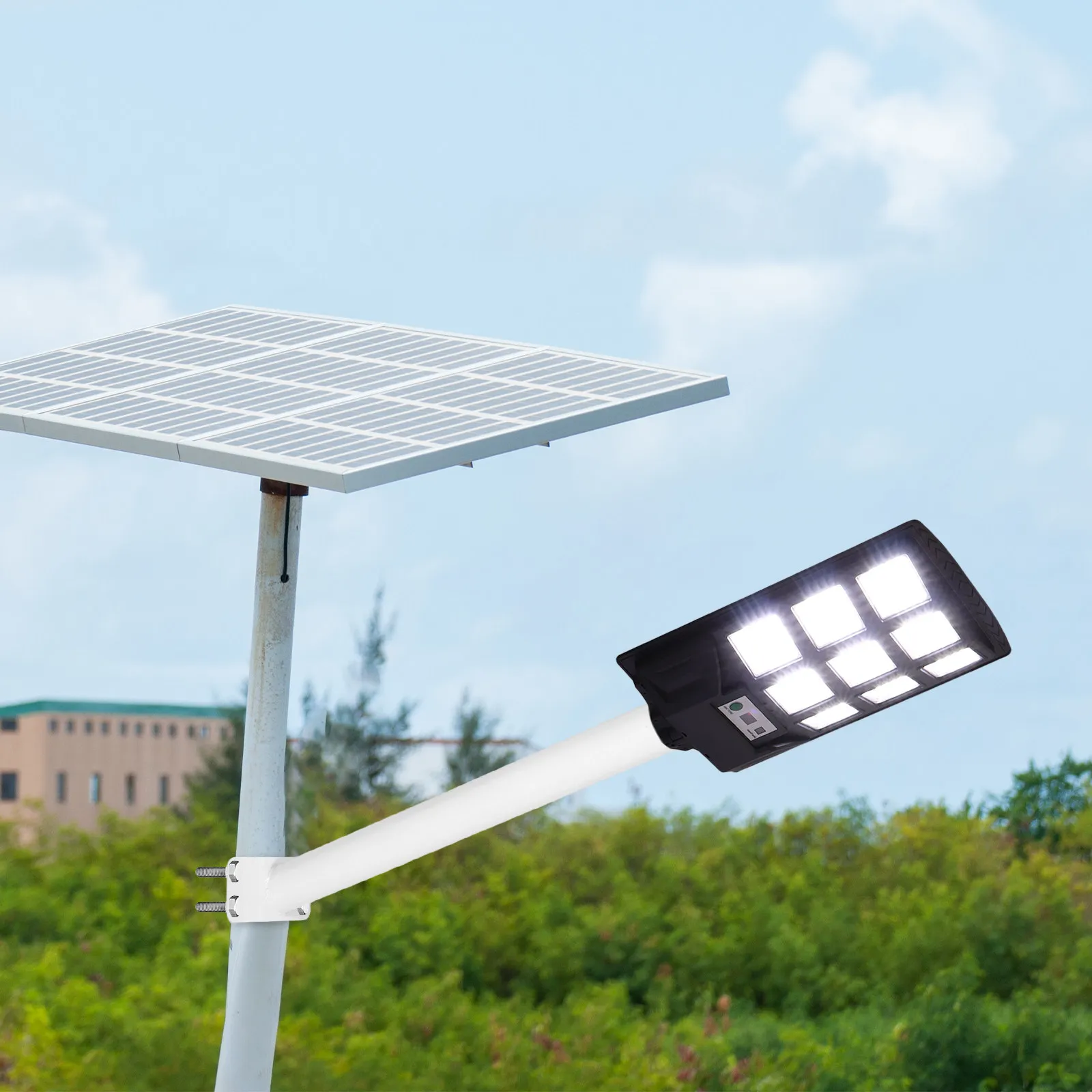 2Pcs Solar Street Light Bracket Integrated Sturdy Weatherproof Mounting Arm for Roads Gardens Pathways Outdoor