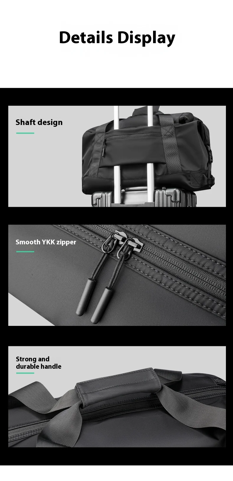 Mark Ryden 30L Wasserdichte Reisetasche – 3-in-1 Konvertierbare Reisetasche für Herren & Damen mit Trocken-Nass-Trennung – Detail 12