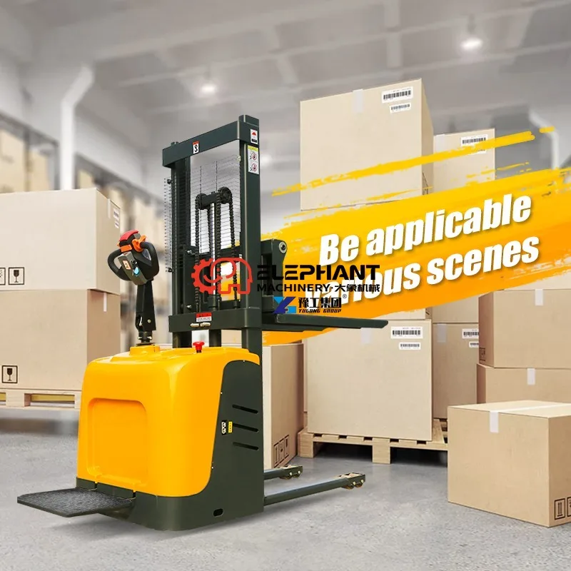 Free Shipping Electric Straddle Type 1.2ton 1.5ton 2ton 3m To 6m Electric Stacker DC Motor Economical Electric Stacker