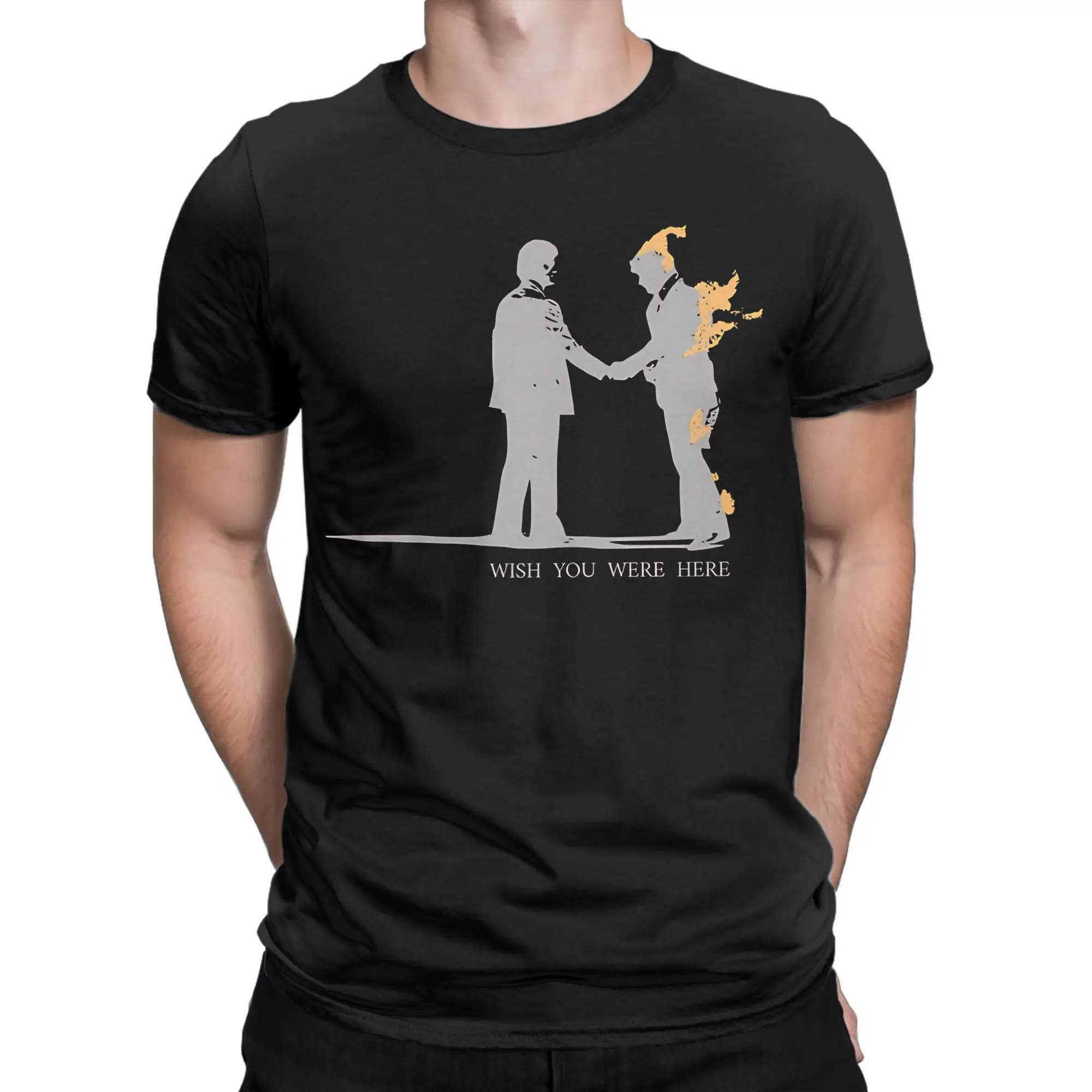 Pink Floyd Wish You Were Here Cotton T-Shirt For Couple Summer  Awesome T Shirts Breathable Tee Shirt Oversized Cheap Clothing