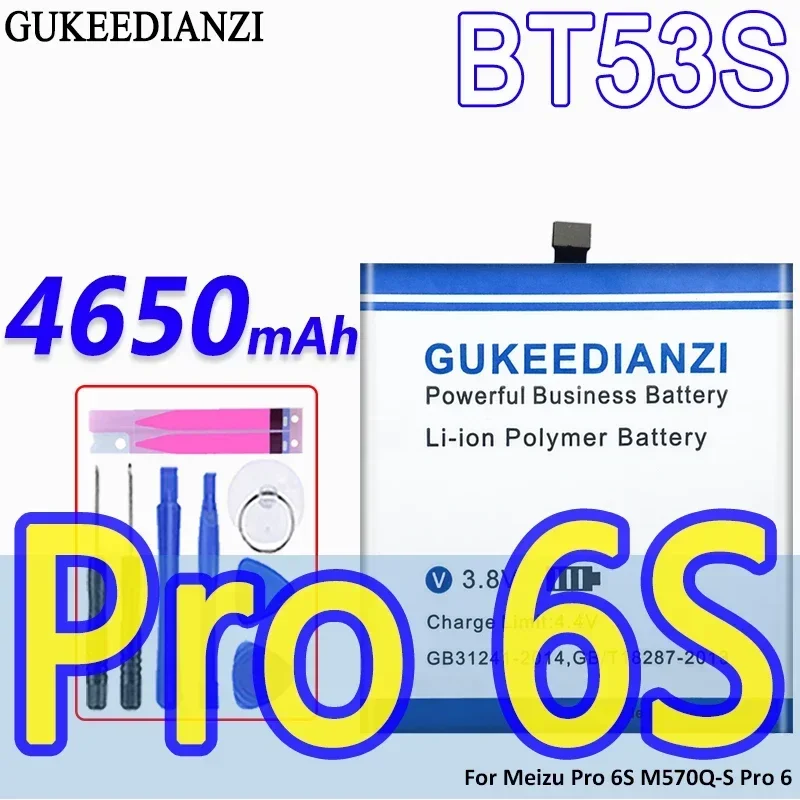 High Capacity GUKEEDIANZI Battery BT53S 4650mAh For Meizu Pro 6S 6 M570Q-S Mobile Phone Batteries