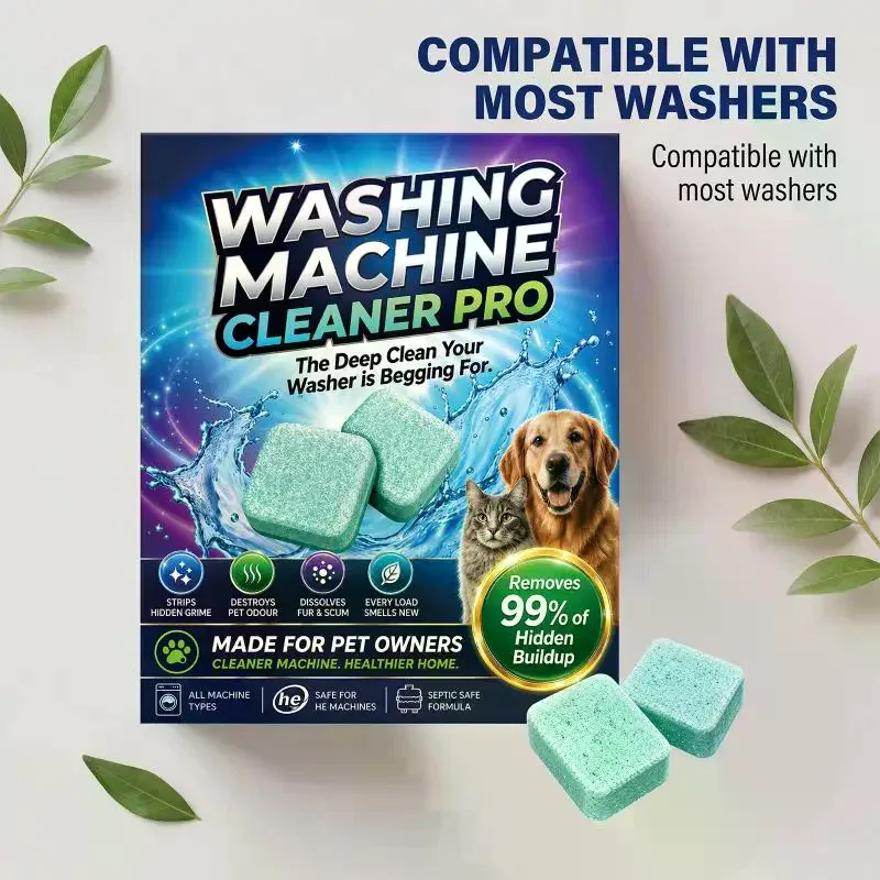 12Pcs Washing Machine Cleaner Tablets 99 Hidden Buildup Removal Pet Odor Remover For Pet Owners All Washers Home Use