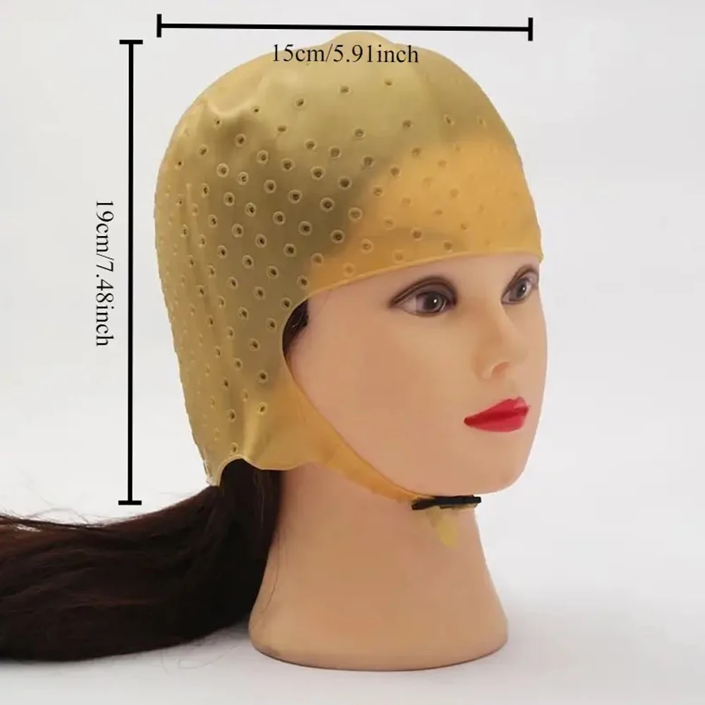 High Quality Silicone Highlight Hair Cap | Reusable Professional Silicone Cap with Needle | Special for Hair Dyeing |DIY