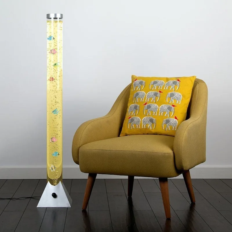 

Contemporary Style Floor Standing Acrylic LED Water Column Lamp Remote Controller Movable Waterproof Featuring Water Bubble