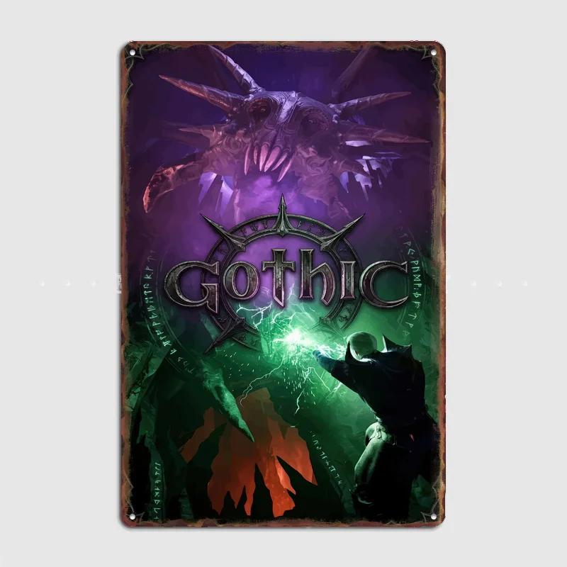 Gothic Remake Fantasy Game Cover Art Vintage LOGO Posters Metal Sign Indoor Poster Bar Bedroom Wall Home Decor Room Decoration