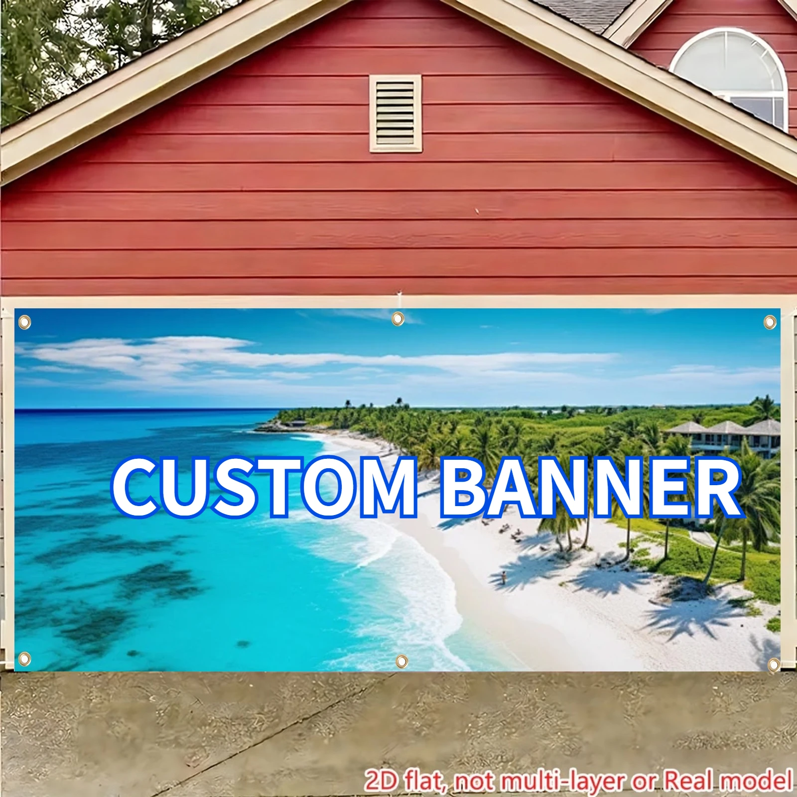 

2D FLAT 1pc Custom Garage Door Banner & Sign, Personalized with Your Photo, Text & Logo, Perfect for Parties, Birthday Polyester