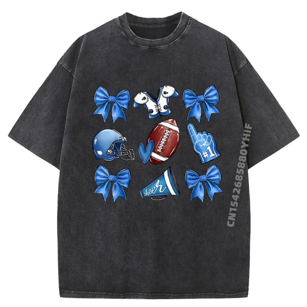

Graphic Tees Touchdown Short Sleeve Soft Breathable Mens Printed T-shirts For Men Graphic T-Shirt Trend Washed Shirt