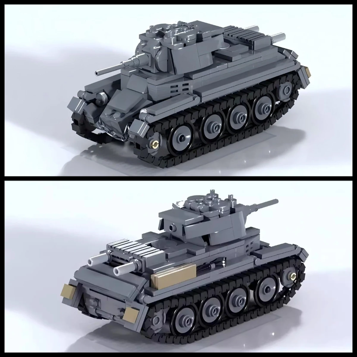 MOC Military Series Tracked Armored Vehicle Building Blocks Set Soviet BT-7 Light Tank Model Children's Puzzle Toy Birthday Gift