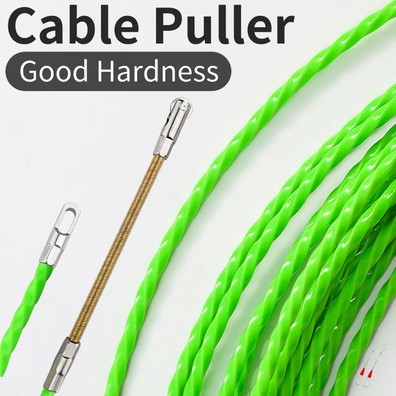 Cable Guide 4mm Cable Puller Fish Tape Leader Electrical Wire Threader 5M 10M 15M 20M 25M 30M Push Reel Electrician Wire Pulling