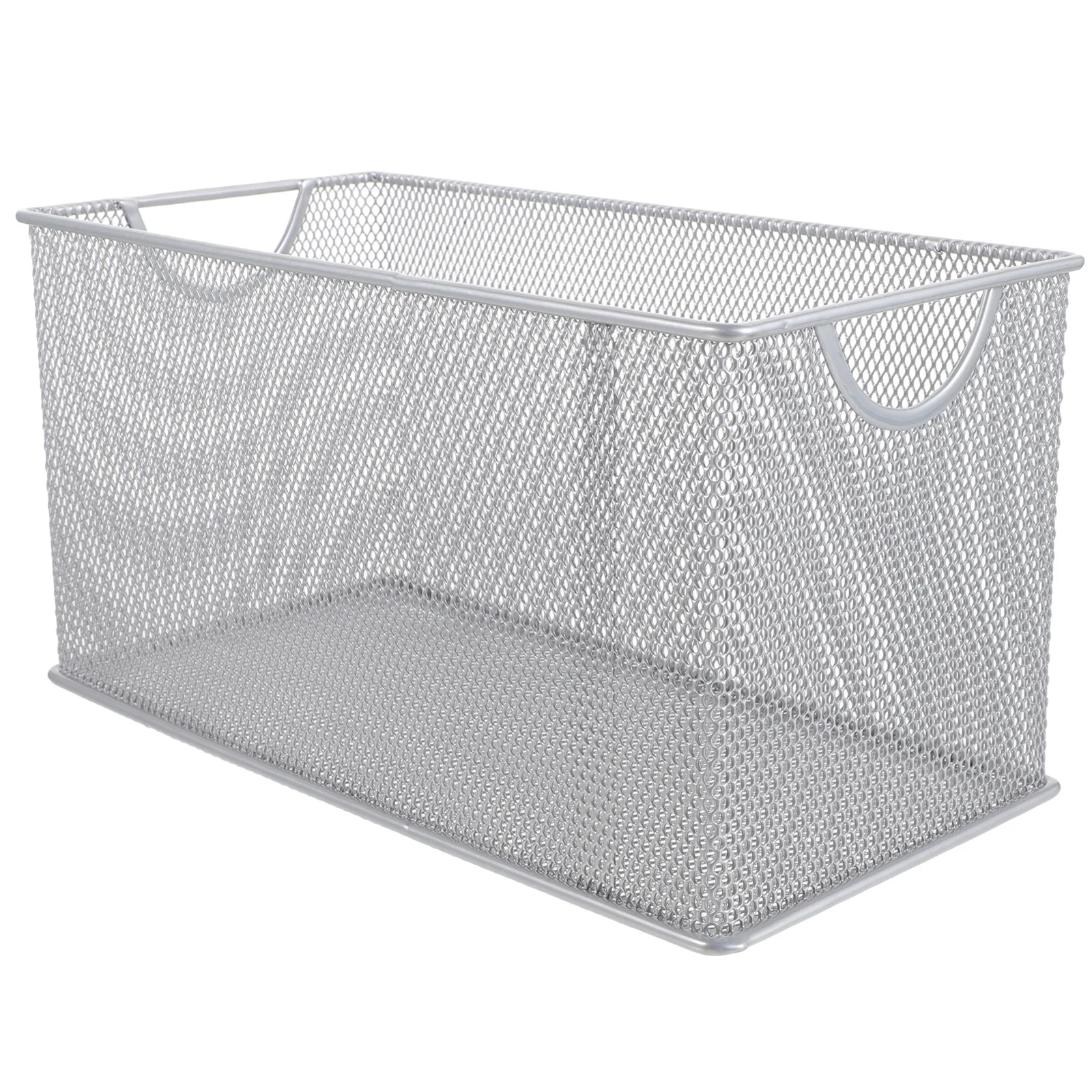 Iron Grid Storage Dvd Box CD Metal Disc 1pcs (silver) Board Basket Bins Decorative Baskets Wire High Capacity Desktop