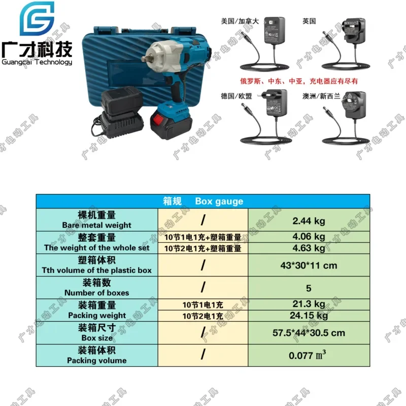 for 1500N Brushless Lithium Impact Wrench High Power Electric Wind Gun Directly From Manufacturer