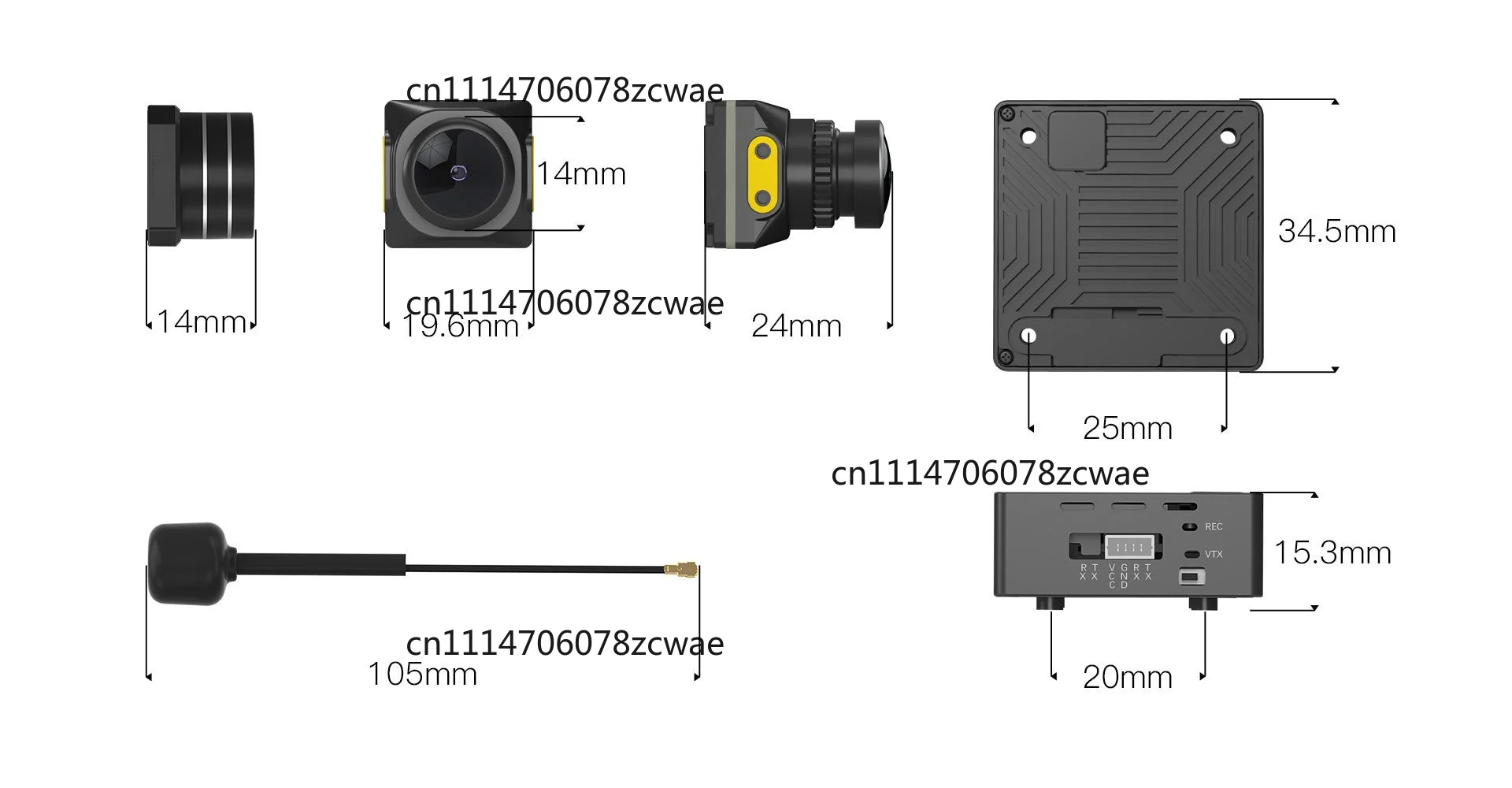 4K Night Vision FPV Video Streaming Kit Built-in Gyro for FPV Drone Compatible with Moonlight