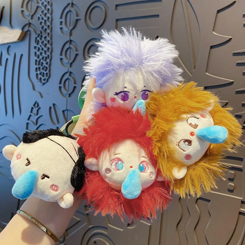 Cartoon Cotton Baby Dumplings Doll Keychain Exploding Doll Head Plush Toy Keyring Funny Bag Pendant Keyfob Birthday Gift