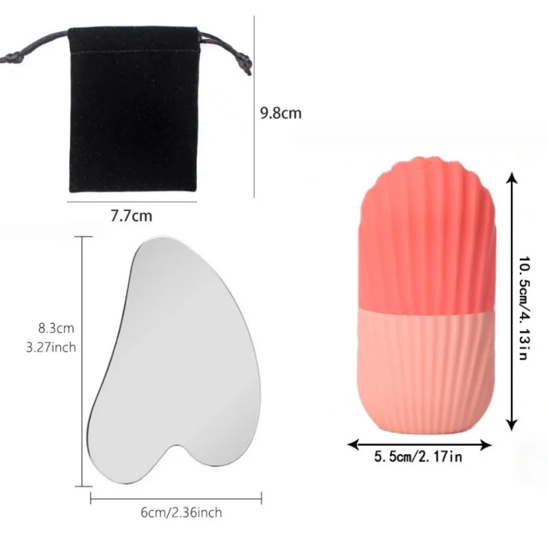 1/3 قطعة الجليد الوجه الأسطوانة مدلك الوجه تدليك الجسم الأسطوانة الفولاذ المقاوم للصدأ غوا شا مجلس الوجه رفع الجمال أدوات العناية بالبشرة #6