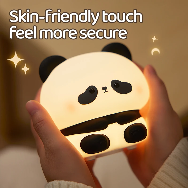 5Style Panda Night Light Holiday Gift Christmas Birthday Playmate Soft Doll Panda Safe Rechargeable Cute Animal Silicone Lamps