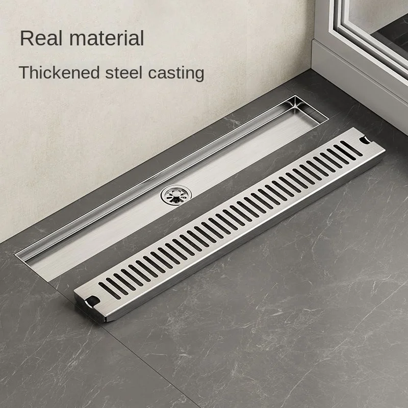 8.5cm Wide Long Strip Floor Drain 304 Stainless Steel Anti-odor Long Floor Drain Floor Rectable Shower Drain