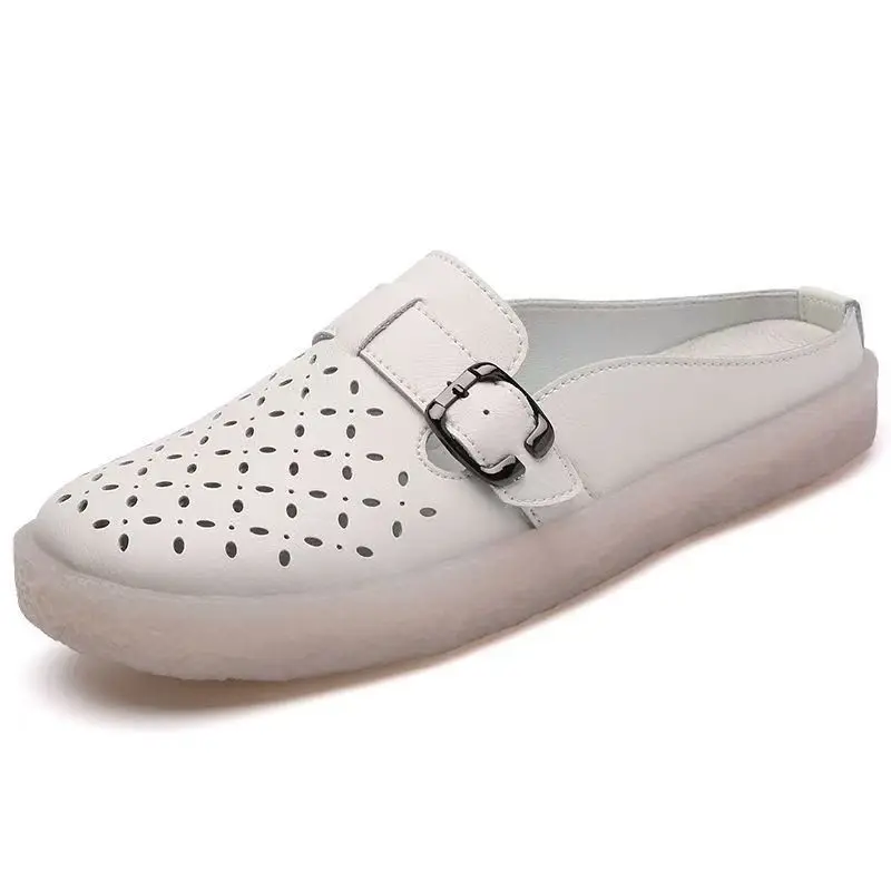 

Женские тапочки Baotou на плоской подошве, новые летние нескользящие дышащие домашние тапочки на мягкой подошве, уличные полутапочки, сандалии