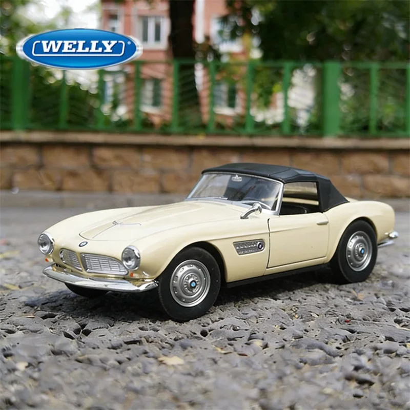 

WELLY 1:24 BMW 507 Alloy Car Model Diecast Metal Classic Sports Car Vehicles Model High Simulation Collection Childrens Toy Gift