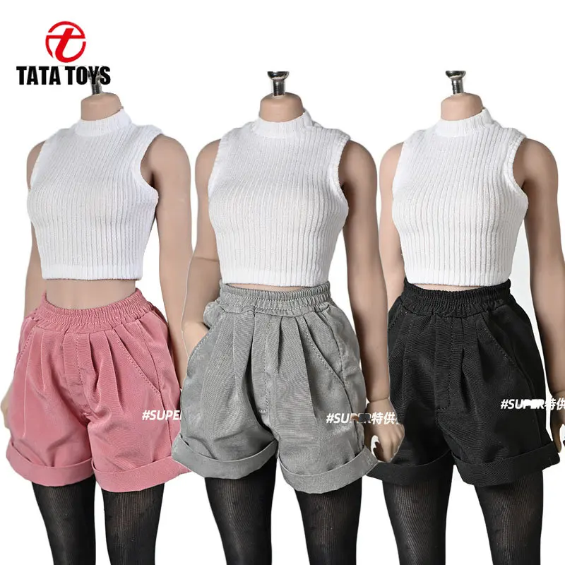 NEW 1/6 scale female clothes knitted vest short pants fit 12‘’ action figure body model