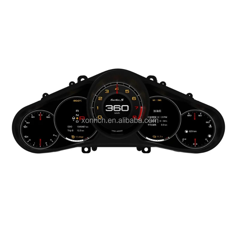 Carro LCD Digital Display Dashboard, Tela Traço, Painel de Instrumento Unidade, Medidor de Velocidade, Fit para Porsche Cayenne 2011-2017, Cockpit Virtual, Novo