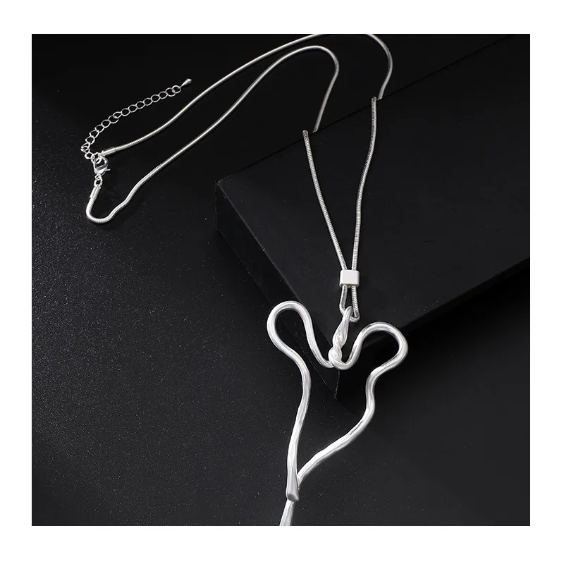 

Exclusive for Popular Fashion Niche Irregular Love Alloy Pendant Women's Versatile Long Necklace