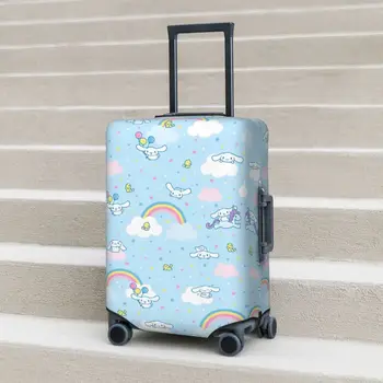 Cute Cinnamoroll Cartoon Suitcase Cover, acessórios elásticos para bagagem, Cruise Trip Protector