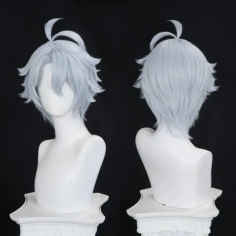 لعبة هونكاي ستار السكك الحديدية Phainon شعر مستعار تأثيري رمادي أبيض قصير الشعر أمفوريوس الأرض الأبدية حفلة الهالوين للنساء الرجال الدعائم
