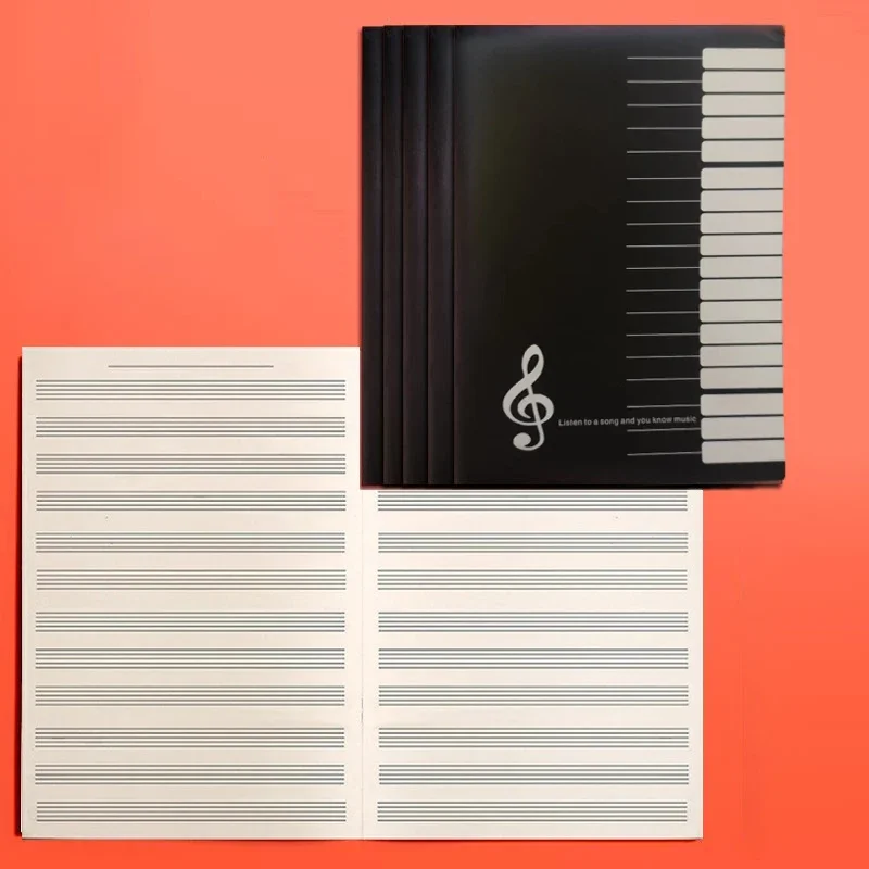 1/5pc 18 Seiten Musik Blatt Spirale Notebook Manuskript Papier Übung Buch Rekord Papier Klavier Gitarre Musical Notebooks