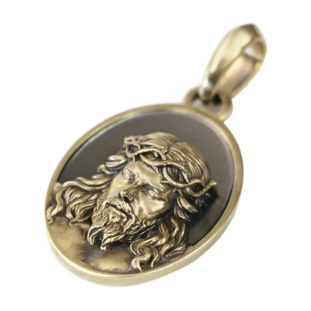 Details Solid Brass Suffering Jesus Christ Pendant Charms Belief Jewelry BR448