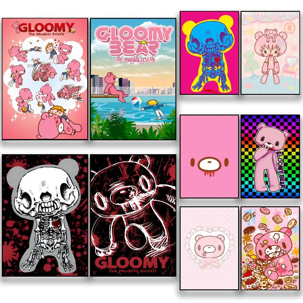 Character G-Gloomy Bear Cute Horror Poster HD Removable Wall Art Gift Bedroom Lounge Dorm Office Gaming Cafe Bars