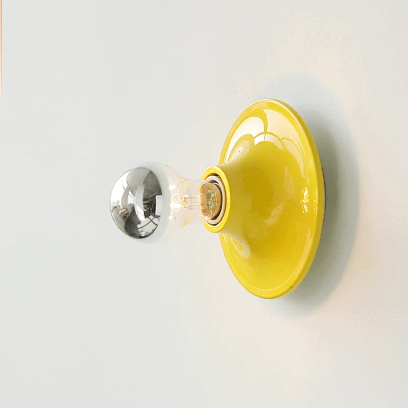 Luz de techo creativa para pasillo y balcón, lámpara de pared para nostálgica mesita de noche, color amarillo, cromo, dorado, rojo y blanco,