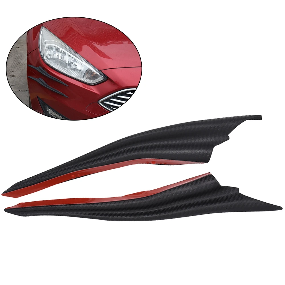 2PC Automotive Front Side Bumper Spoiler Wing Wind Blade, External Decoration Exterior Guard