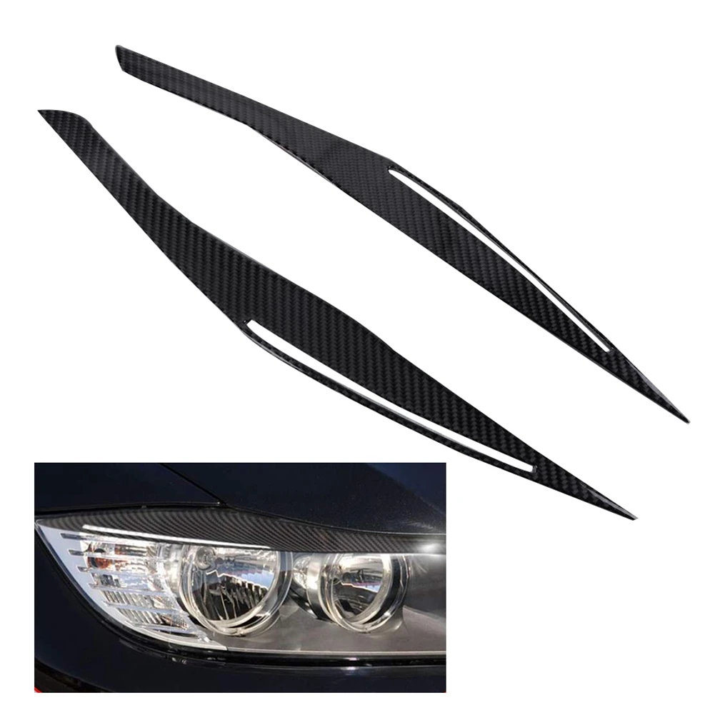 

A48P-4X Carbon Fiber Headlight Eyelid Eyebrow Cover Stickers Trim For BMW E90 E91 328I 335I M3 2006-2011