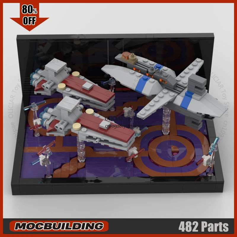 Space Movie MOC Building Blocks Diorama Model Battle Over Coruscant DIY Assemble Bricks Technology Display Creative Toys Gifts