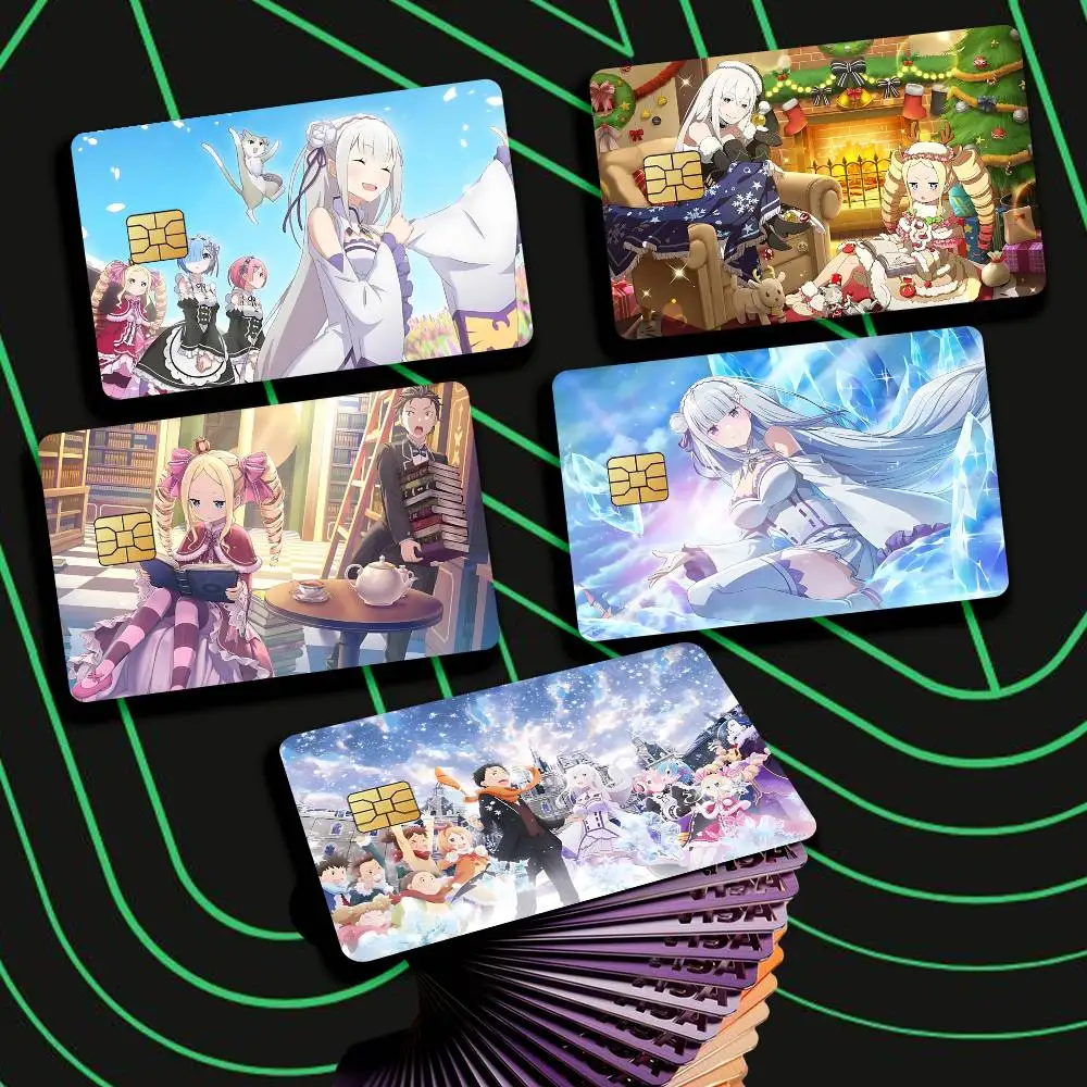 R-Re-Zero S4 Subaru x Emi Card Stickers for Bank Access Protective Waterproof Film Cover Sticker Gift