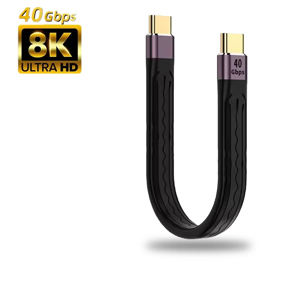 Cable de datos USB 4,0 Gen3 PD 100W 5A Cable de carga rápida USB C a tipo C Cable Thunderbolt 3 4K @ 60Hz Cable de datos USB Tipo C 40Gbps