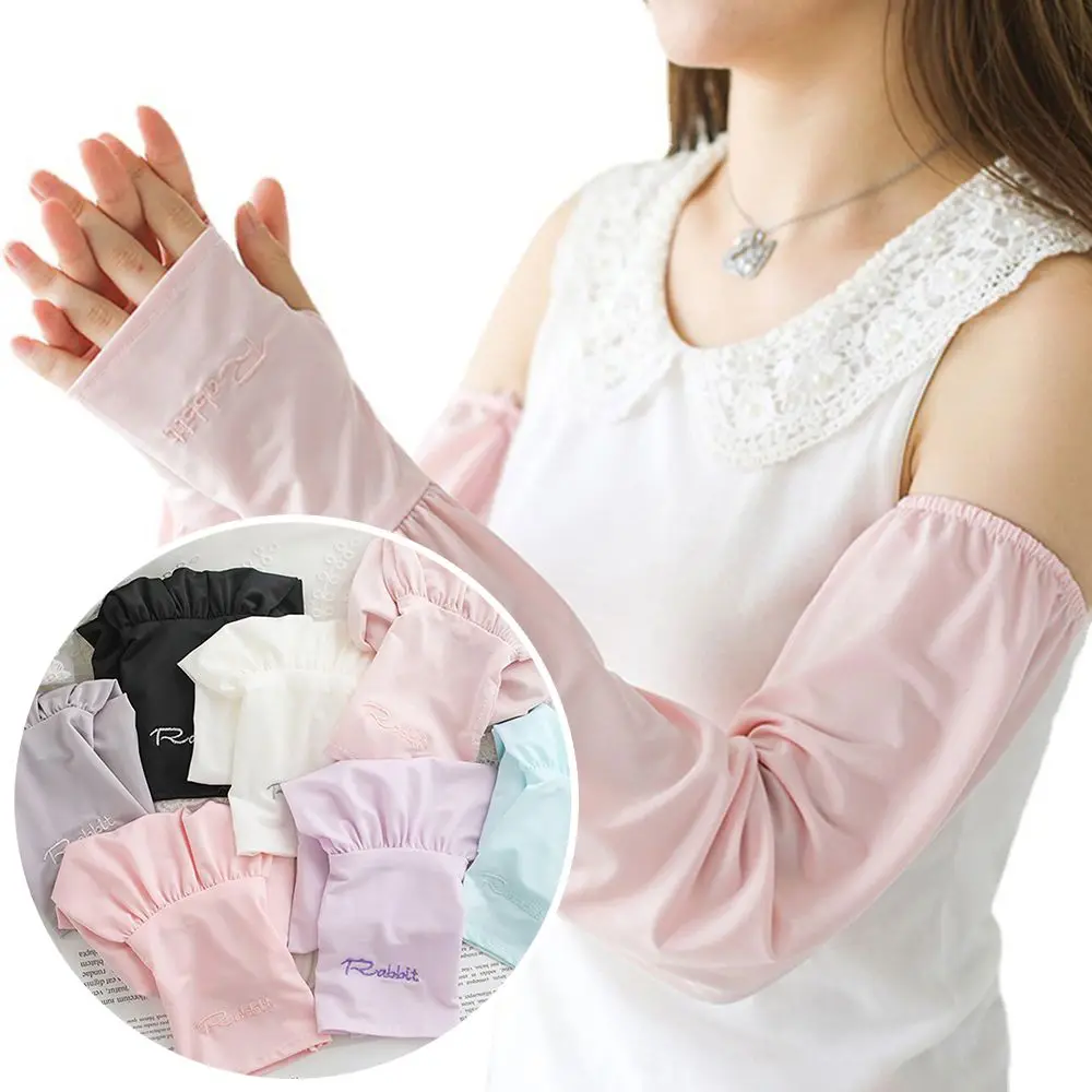 

1 Pair Fashion Sports Sunscreen Driving Summer UV Protection Long Arm Gloves Ice Silk Sleeves Loose Arm Sleeves