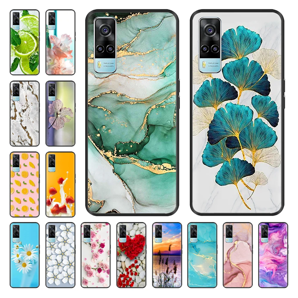 For Vivo Y53s Case For Vivo Y31 2021 Printed Marble TPU Silicone Phone Cover For Vivo Y51 V2030 Y 51 Y 31 VivoY31 Y53s 4G 6.58